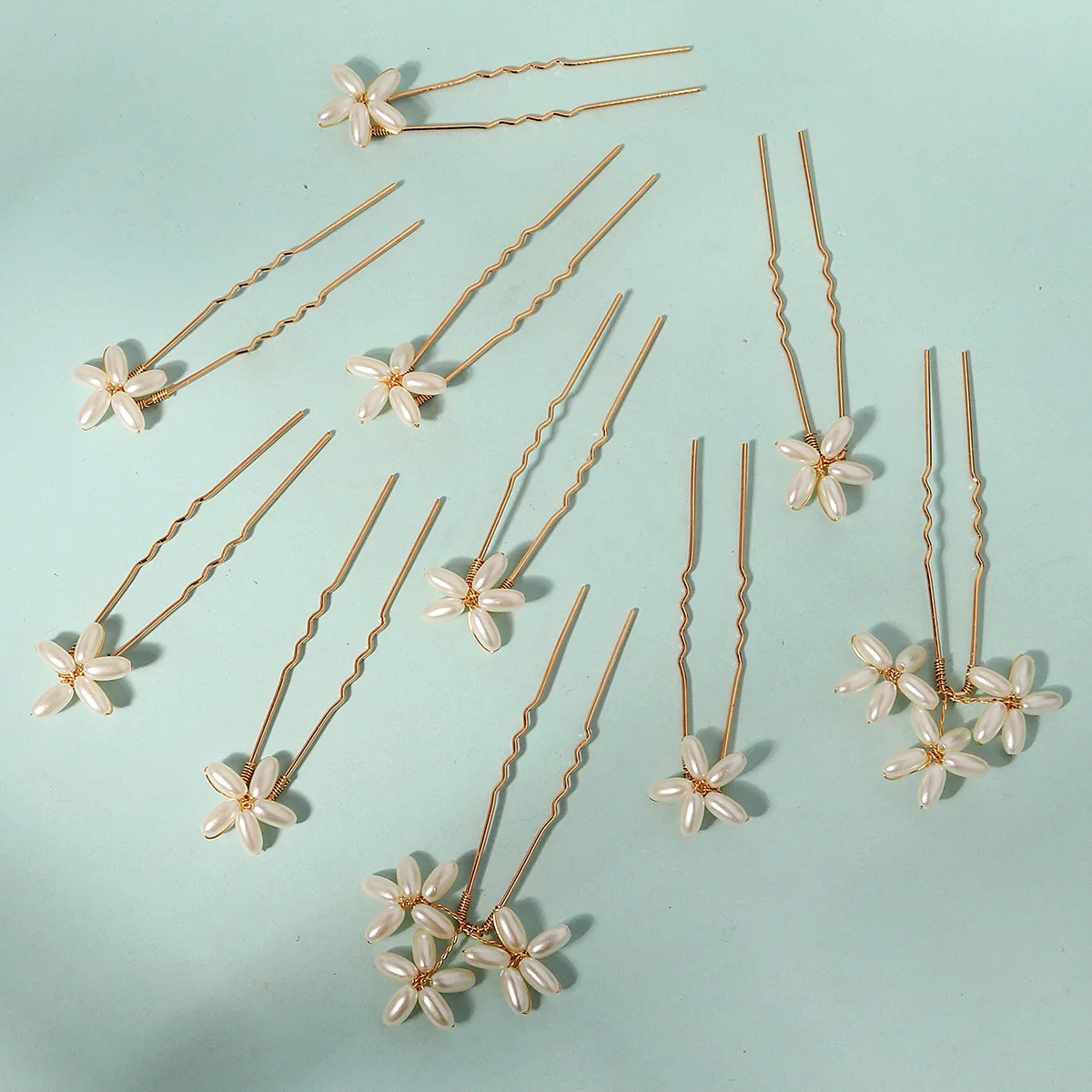 10PK/Set Fashion Pearl Flower Hairpin Exquisite Daily Hairpin Headdress For Women Bridal Wedding Jewelry Hair Accessories image 4
