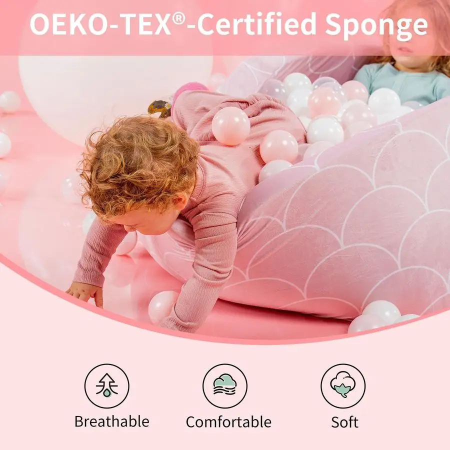 유아 및 어린이용 볼풀 35.4x11.8, 원형 볼풀 실내외 아기 놀이펜, 유아를 위한 이상적인 선물, 공은 포함되지 않음