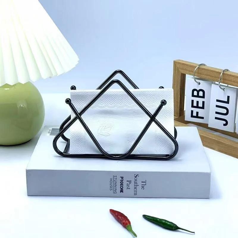 

1PC Iron Vertical Napkin Holder Hotel Restaurant Cafe Desktop Paper Stand Tissue Organiser Creative Tissue Racks For Kitchen