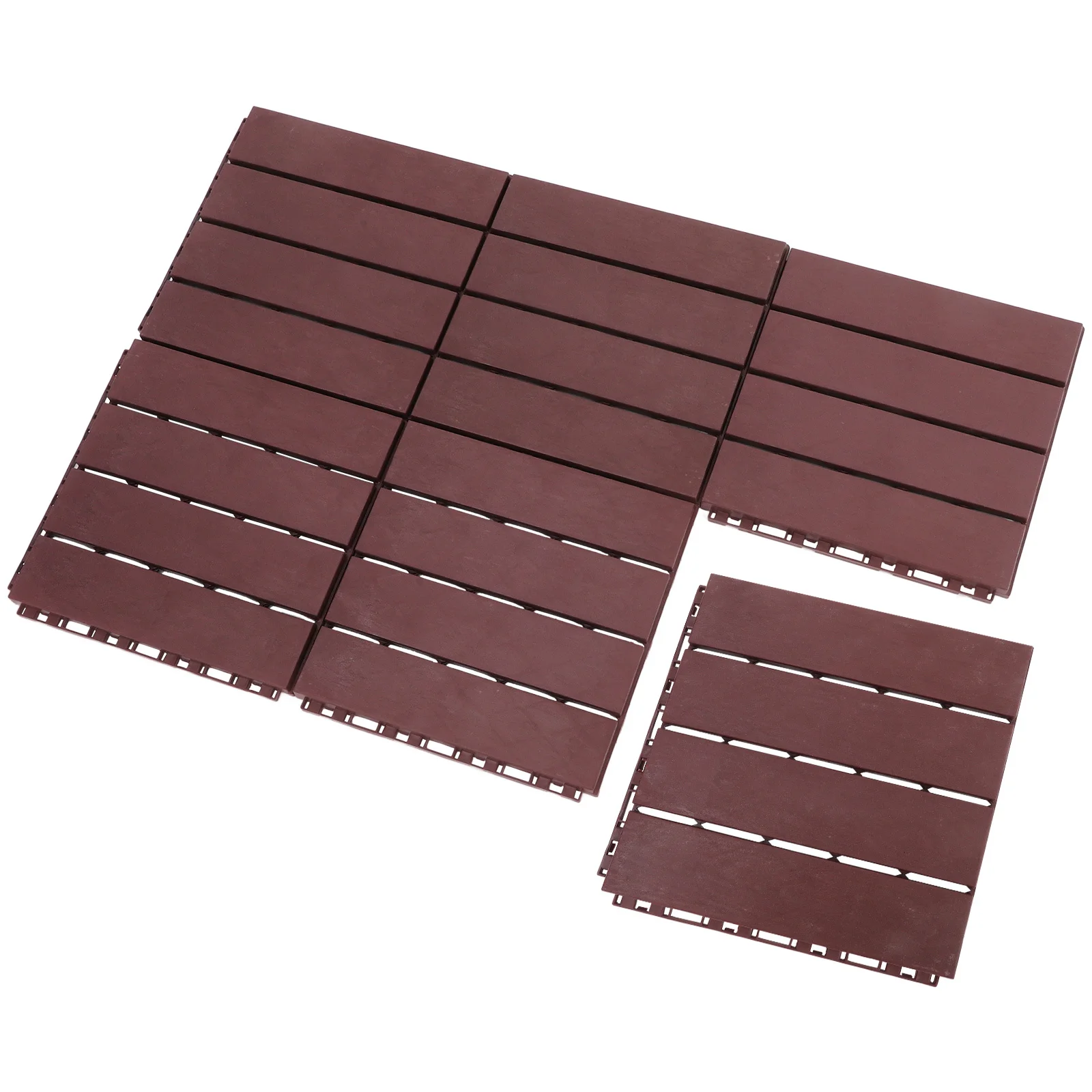 6 قطعة أرضيات بلاستيكية خارجية متشابكة بلاط سطح السفينة فناء شرفة أرضية الحمام تغطي بلاط مضاد للانزلاق للحديقة