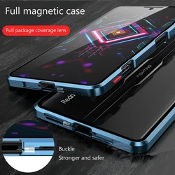 Metal Double Sided Glass Snap Lock Case For XIAOMI MI Poco X6 F6 M4 Pro 5G Lens Protection Cover Cases