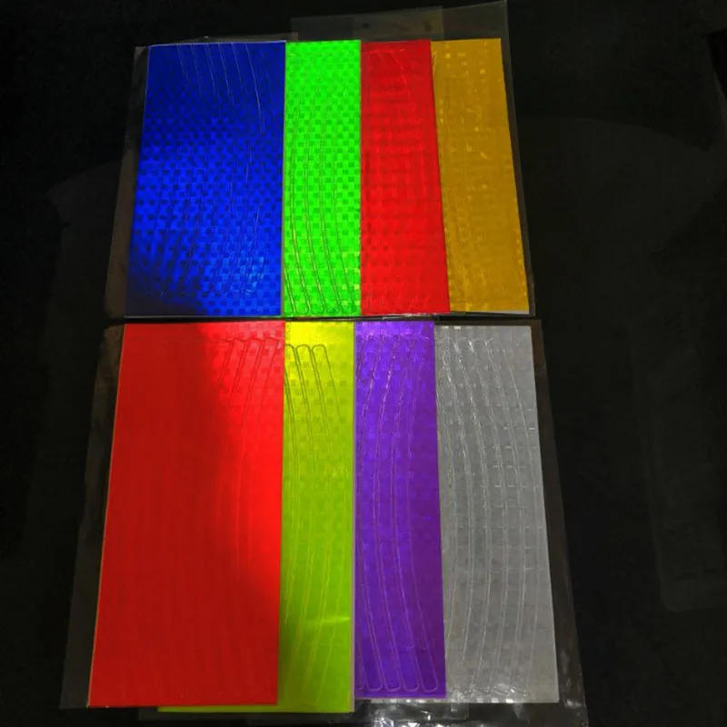 Reflective Wheel Rims Stickers Motocross Bike Motorcycle Body Rim Stripe Tape Sticker Decorative Reflector Film Decals