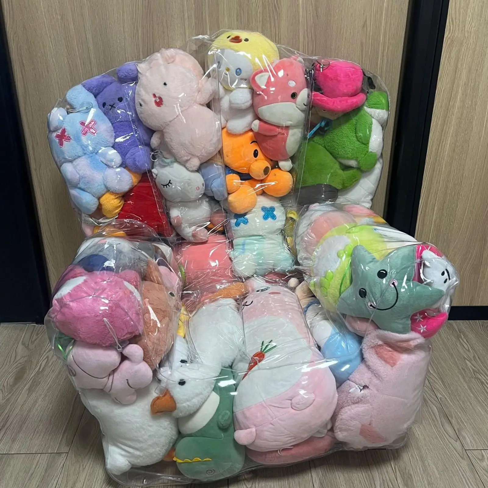 

Прозрачная водонепроницаемая сумка для хранения чучел животных на молнии, большая сумка-погремушка-органайзер для игрушек для спальни, дивана, экономия места на полу