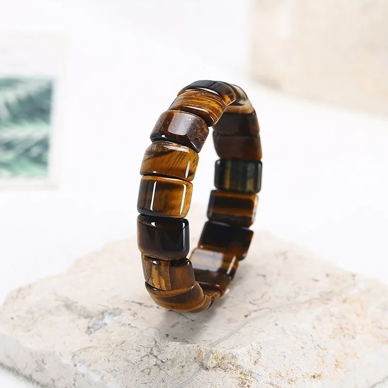 JD Natural Stone Colorful Tiger Eyes Beads Bangles Men Women Bracelets Handmade Crystal Jasper Energy Jewelry For Summer Gifts