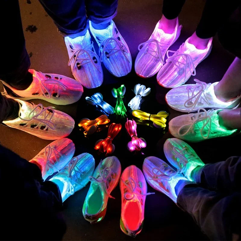 LED Sport Shoe Laces Luminous Shoelaces Glow In The Dark Shoe Strings Light Up Shoelaces Lazy Shoe Laces Wedding Party Favors