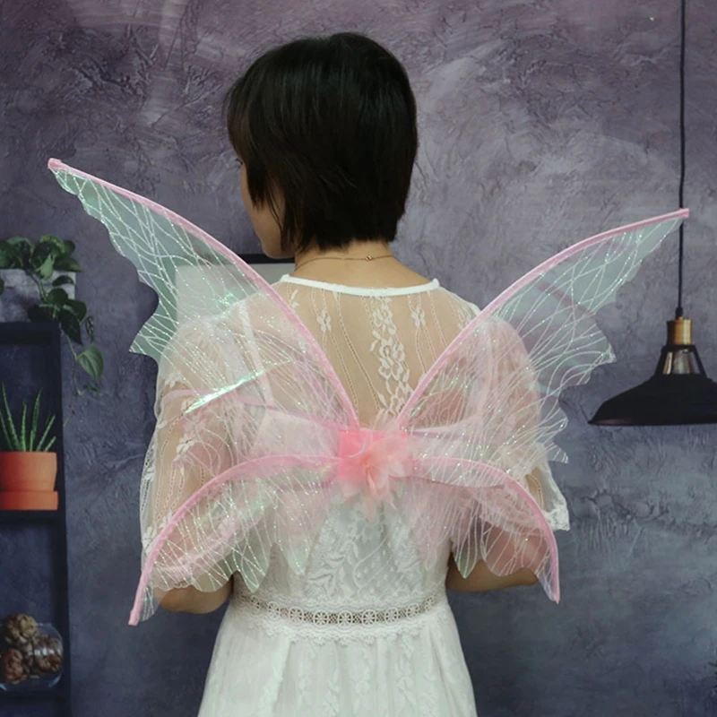 Fairy Wing Cape ผู้ใหญ่ปาร์ตี้ฮาโลวีนคอสเพลย์ Fairy Angel ปีกผีเสื้อเครื่องแต่งกายเทศกาล Rave Stage Props