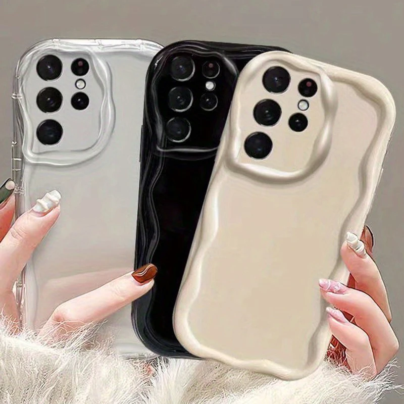 Stoßfeste Handyhülle für Samsung Galaxy S26 Ultra S25 FE S24 Plus S23 A17 A27 A37 A57 A56 A55 A54 Weiche Stoßfänger-Wellenabdeckung – Detail 1