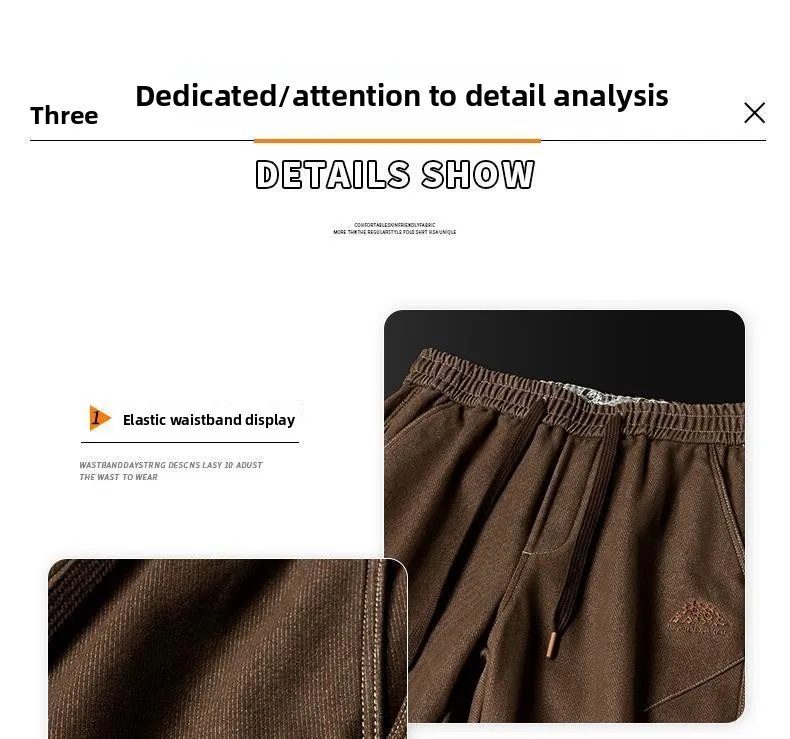 Celana Pria Model Open-crotch, Overall Kasual Beludru Celana Pria Musim Gugur dan Musim Dingin Model Ikat Kaki Sembilan Perempat Celana Overall Amerika