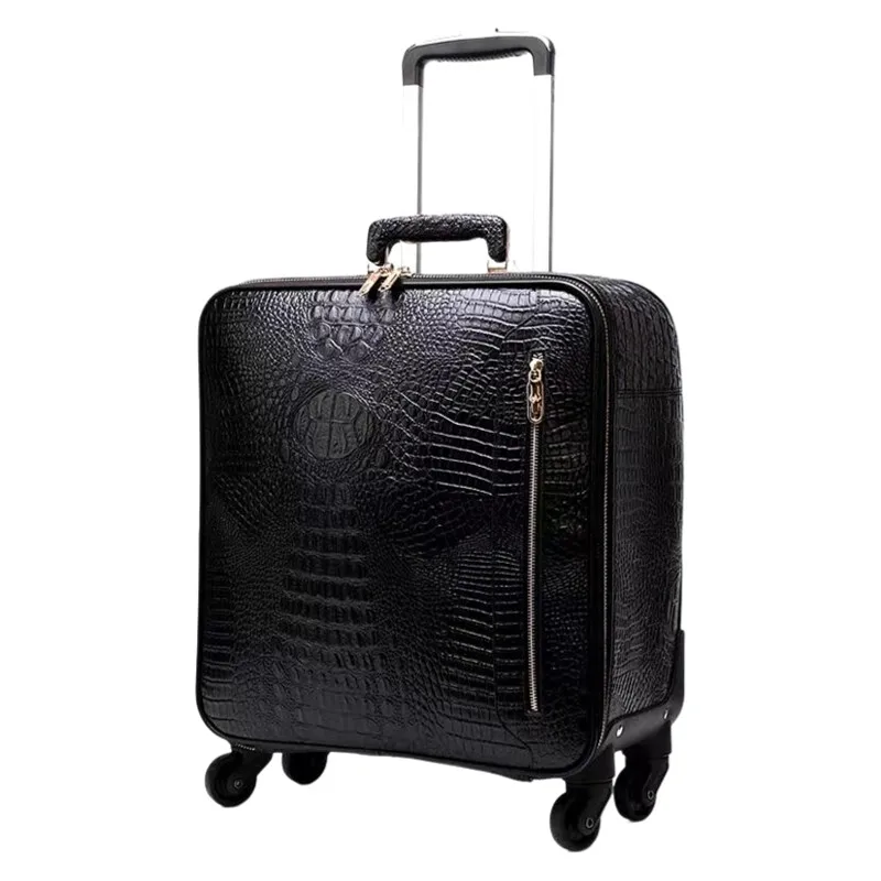 ​ ​ Koper Bisnis Kulit Sapi Asli Bagasi Perjalanan RETRO dengan Kunci TSA Di Roda 20 Inci Jinjing untuk Pria