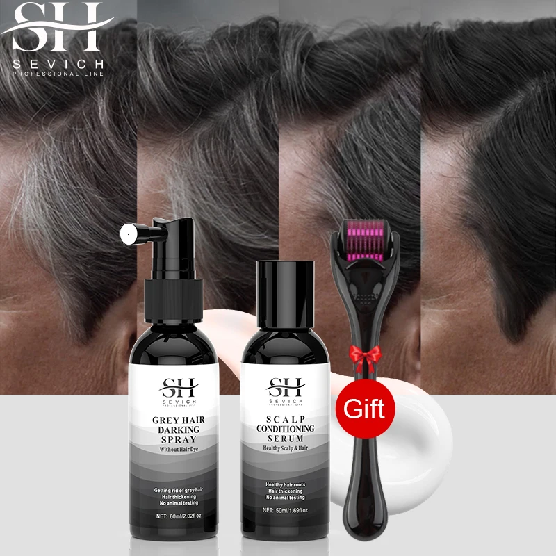 

White Hair Reverse Spray Ginger Repairing Scalp Serum Hair Darkening Shampoo For Men Wonmen Naturally Cover Gray White Hair 2024