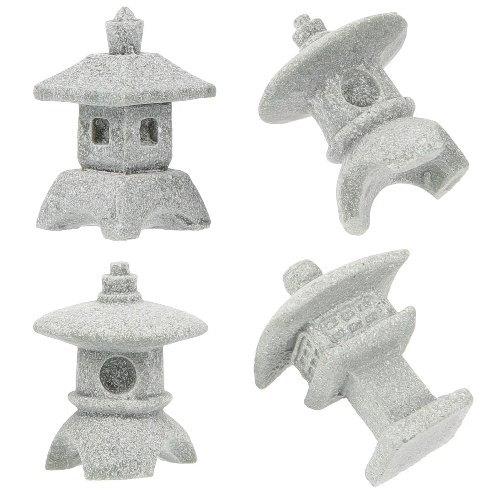 

4 Pcs Mini Stone Lantern Statue Japanese Garden Decor Small Model Landscape Accessory Miniature Scene Ornament Sandstone