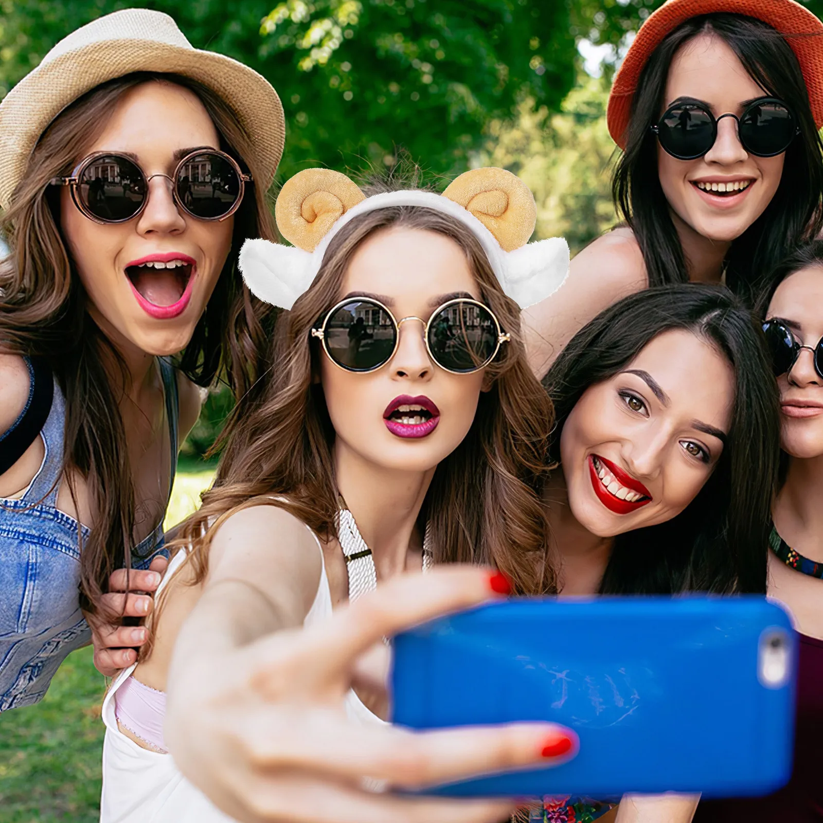 

Милая повязка на голову в виде овечьих ушей, аксессуар для косплея, вечеринок, свадеб, украшение для волос, повязка с рожками козы, костюмный ободок для волос