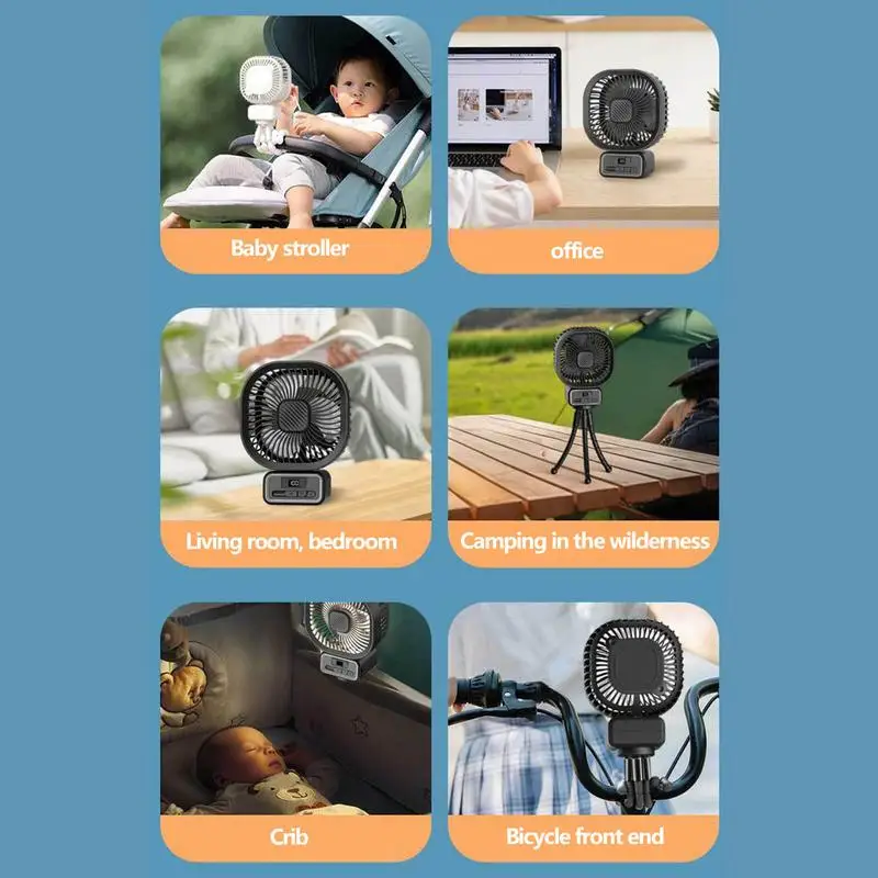 Portable Stroller Fan Clip On Octopus Fan Low Noise Summer Fan For Strollers Car Seats And Bicycles