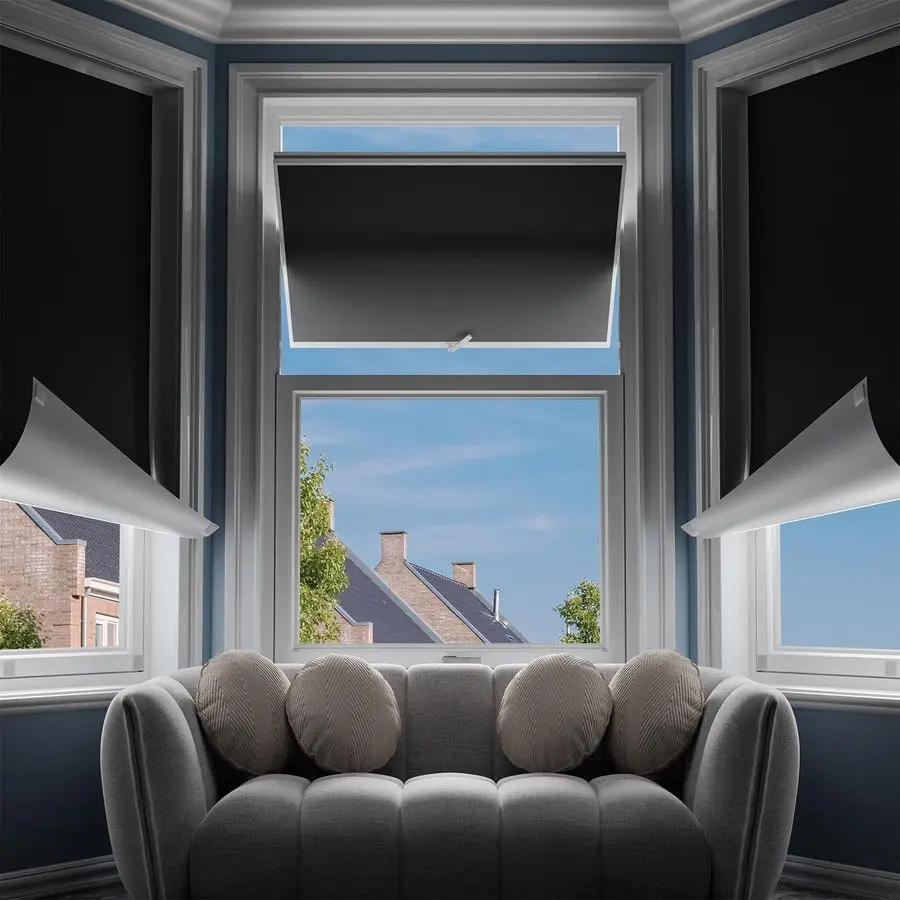 

Blackout Curtains for Bedroom,Portable NoDrill Blackout Shades, Blinds for Indoor Windows with Upgraded HookampLoop,Heat Insulat