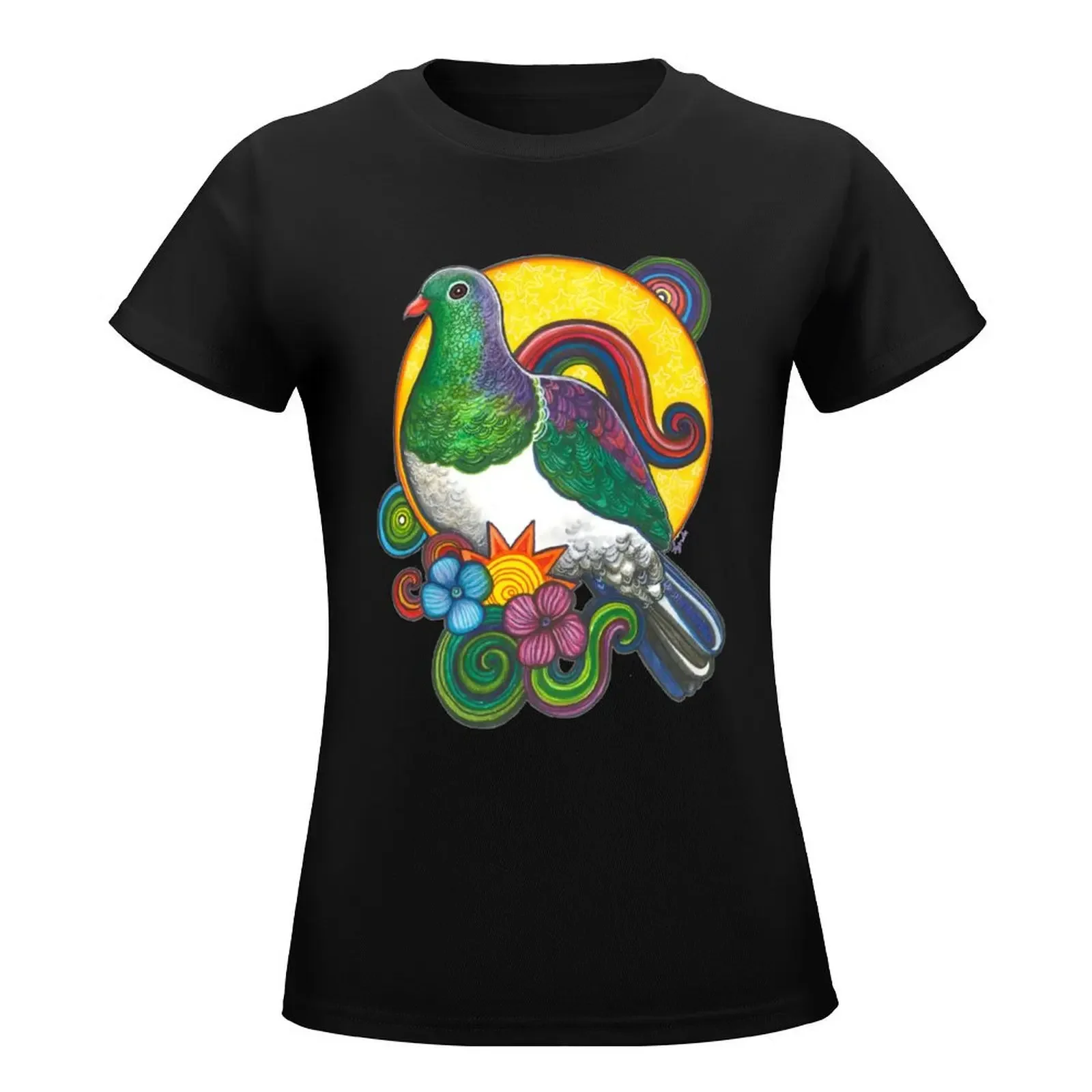 Kaleidoscopic Kereru T-Shirt female aesthetic clothes plus size tops luxury designer clothing Women