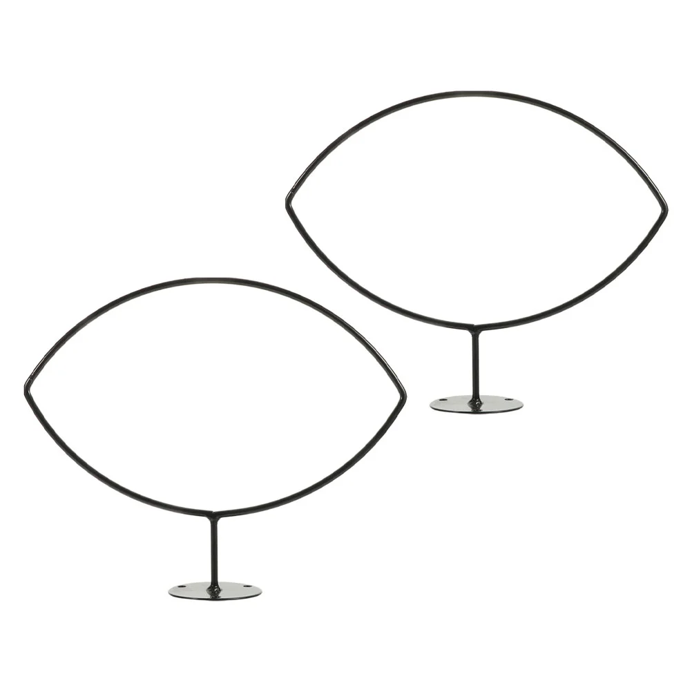 2 Pcs Wall Mounted Football Rack Basketball Holder Wall Rack Iron Display Fitness Storage Sports ganizer Black