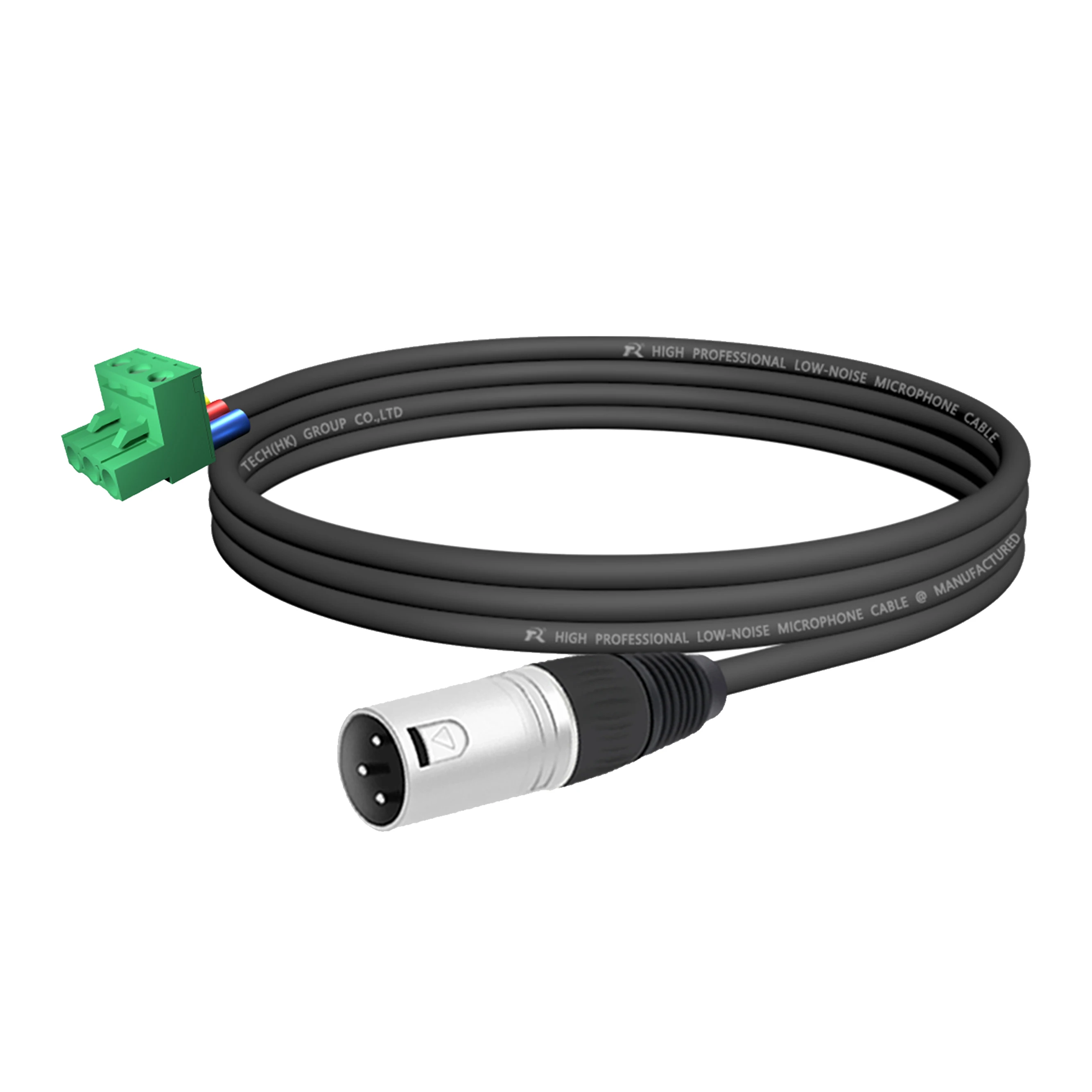 1 Stück Audiokabel für Lautsprecher, XLR 3P M/F zu Phoenix 3M NBKF/2EDG-5.08mm PCB-Schraubklemme, Silberner Anschluss und Schwarze Kabelummantelung – Detail 9