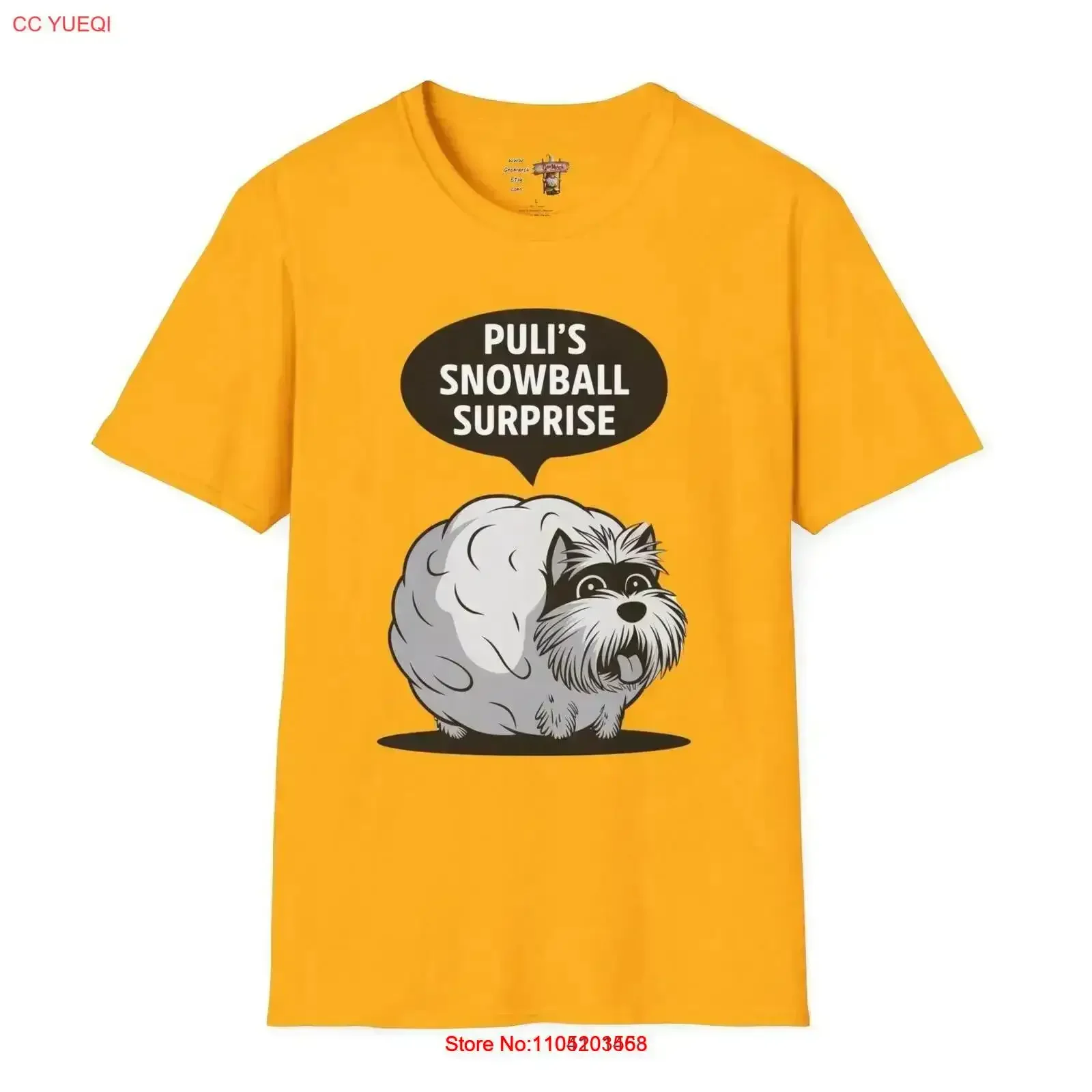 

Pulis Snowball Surprise Funny Cute Puli Dog Christmas T Shirt vintage Washed Soft Stylish Slightly Versatile graphic fashion