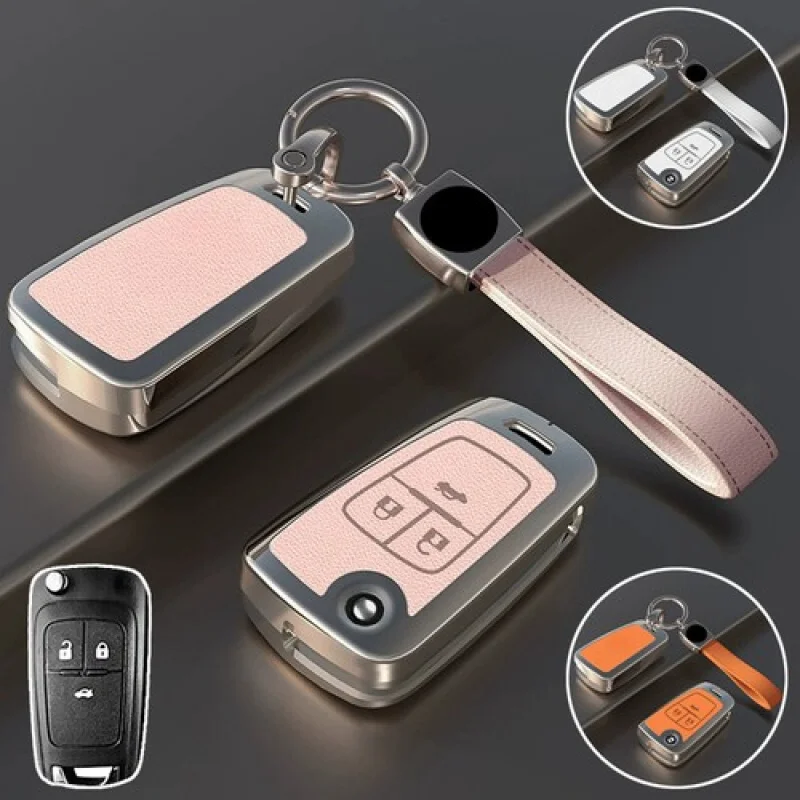 

A+ Zinc Alloy Leather Car Fob Key Case Cover For Buick Lacrosse Regal Encore Verano