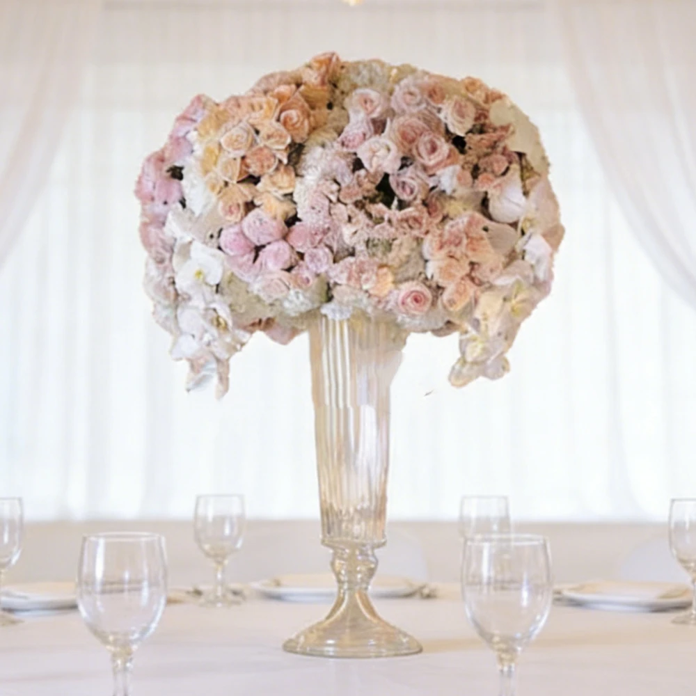 

2-12 шт. 70 см. Стеклянные цветочные горшки для украшения свадебных столов, хрустальные подсвечники, хрустальные канделябры для свадеб, для цветов.