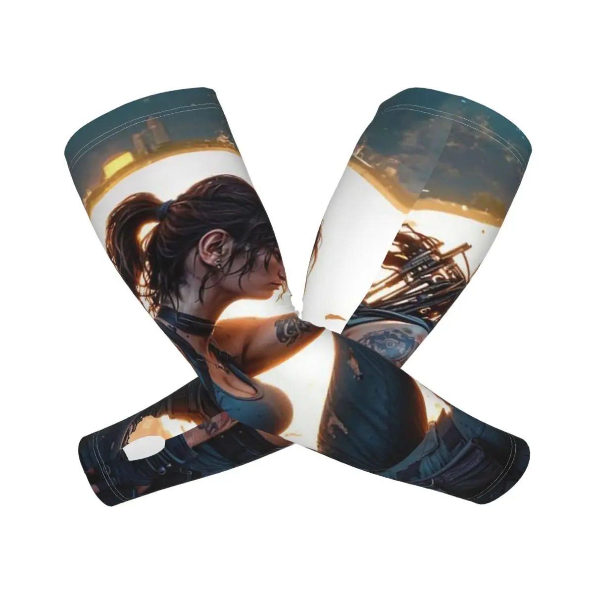 تومب رايدر لارا كروفت ألعاب أنجلينا جولي الألعاب صعود إعادة تشغيل كروفت مانور في الهواء الطلق أكمام أذرع تبريد الشمس الأشعة فوق البنفسجية غطاء للحماية الصيف #1