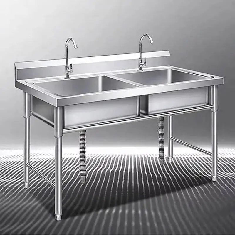 

for Modern Stainless Steel Kitchen Sinks for Restaurant Accessories Floor-standing Large Capacity Sinks Home Simple Kitchen