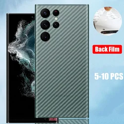 10 Stks/partij 3d Back Carbon Fiber Film Voor Samsung Galaxy S22 S21 S23 S24 Ultra 5G Matte Screen Protector Galaxy A 52S A71 A72 M 31S