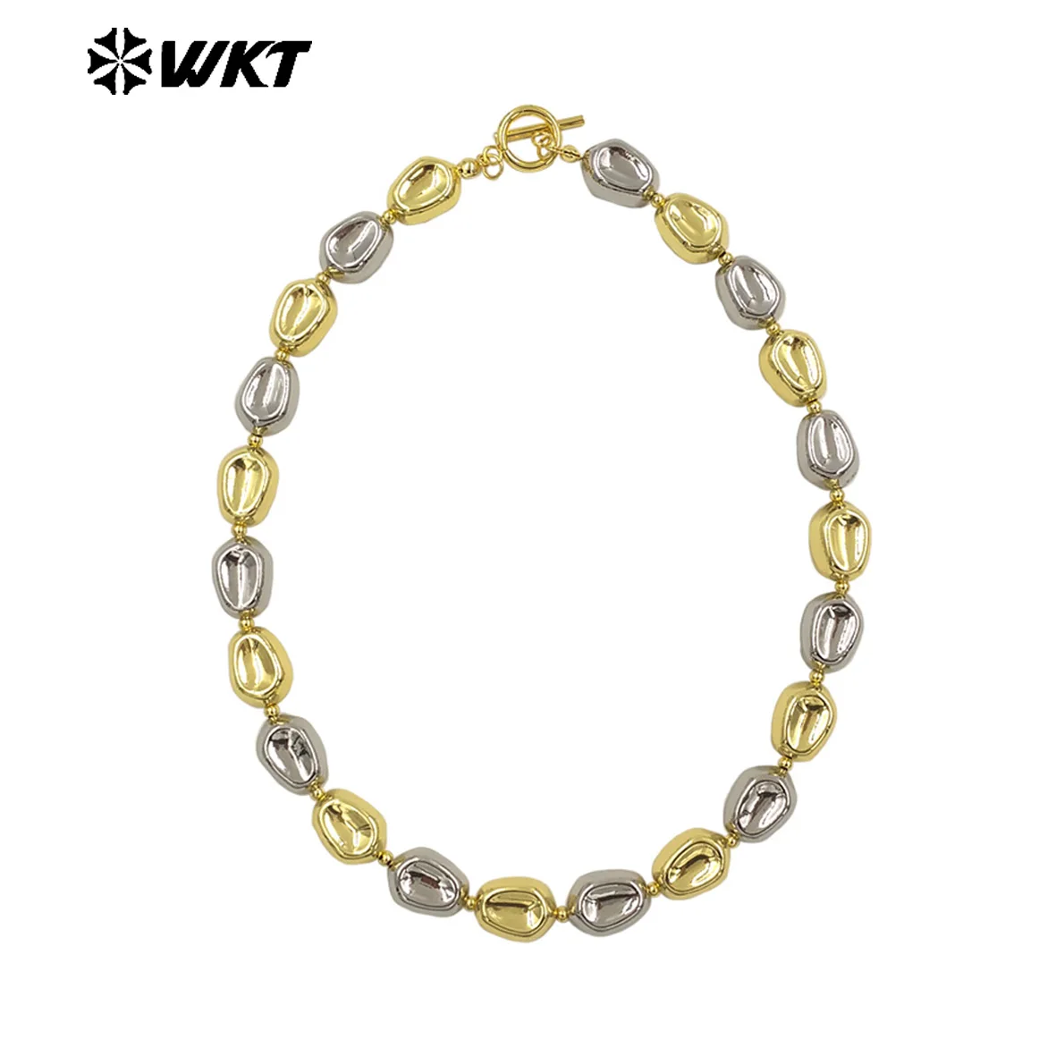 WT-JFN29 New Coming Simple Elegant Round Shape Necklace Yellow Gold Plated  For Girls As Party Dress -up