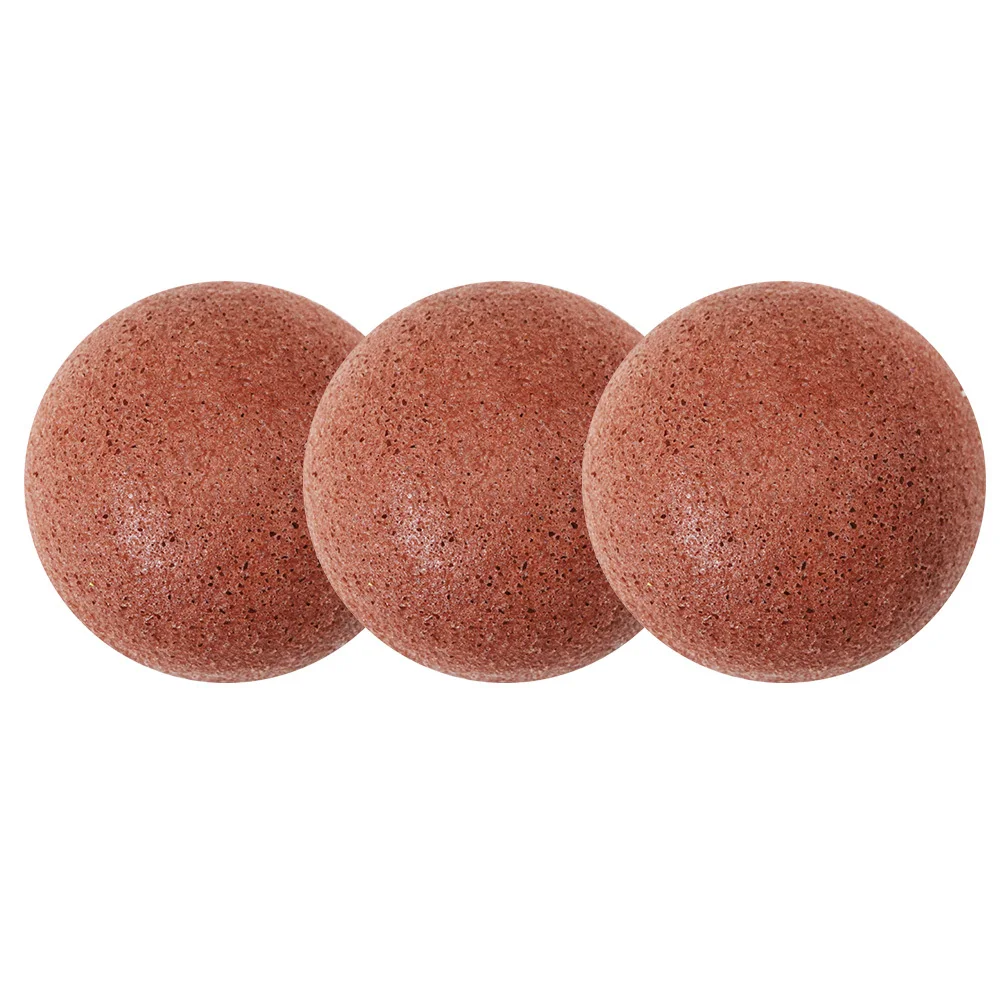 3 個のウォッシュフェイスフラッター天然半円形スポンジ黒ずみ用の優しい毎日の角質除去クレンジングスポンジ