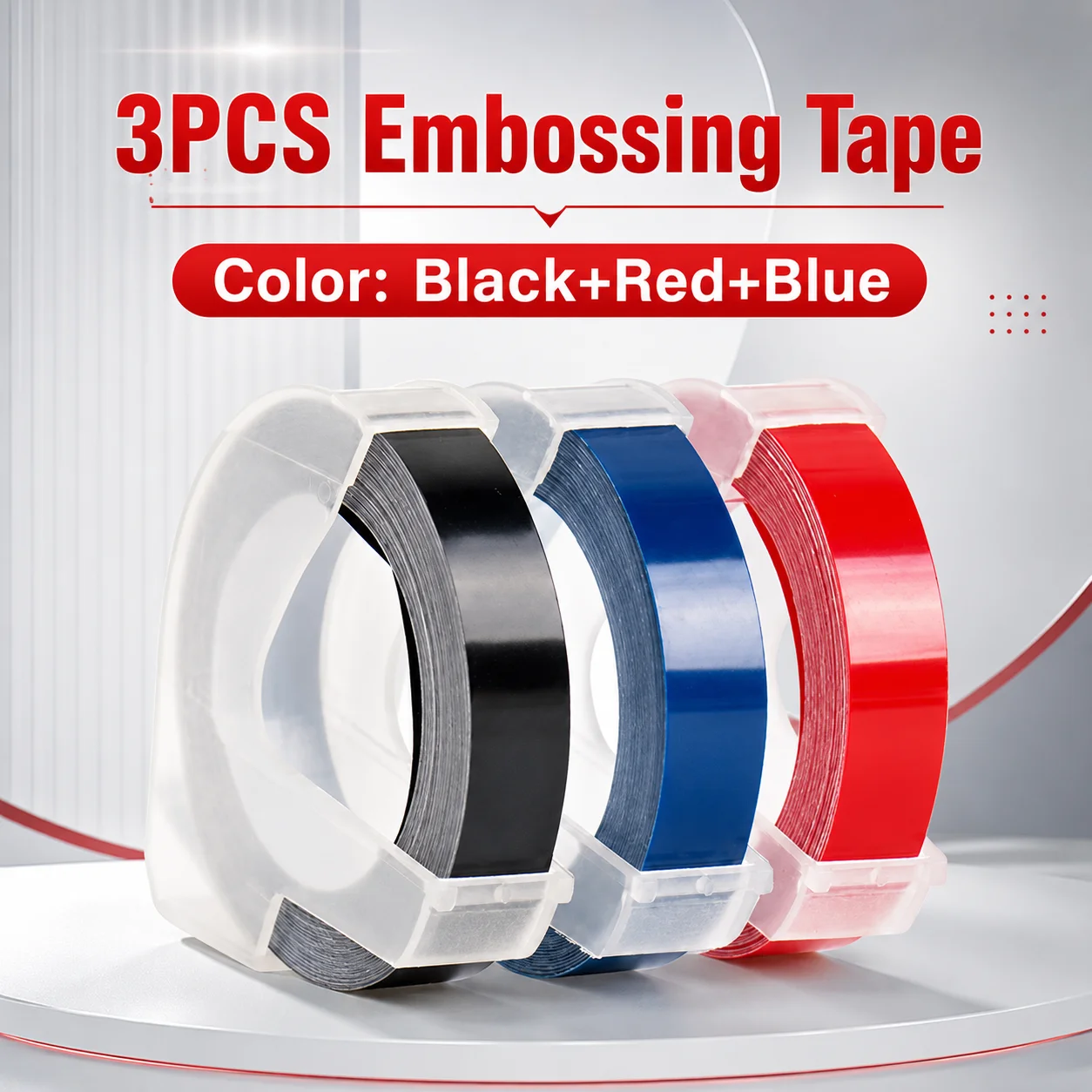 9MM 3D Embossing Label Tape Refill Printer Ribbon PVC LABEL Compatible for Mote E101 1610 12965 1880 Label B90 Machine Tapes