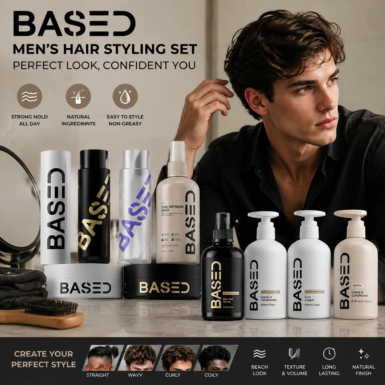 Long-Lasting Sea Salt Hair Spray Adds Instant Texture Volume for Men & Women,Fluffy Wave Styling Powder for Perfect Looks