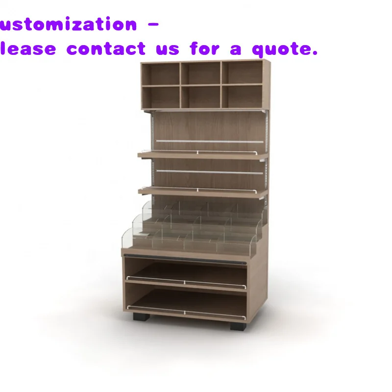custom.Commercial Snack Display Stand Wood Bulk Food Displays Customized Nuts Grains Racks Candy Rack Display