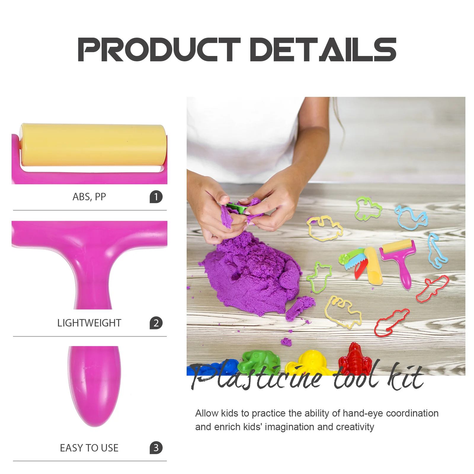 10-teiliges Plastilin-Form-Set, Tierformen, farbige Tonwerkzeuge für Kinder, DIY, Kreativität, Lernen, Klassenzimmer, Plastilin-Werkzeuge