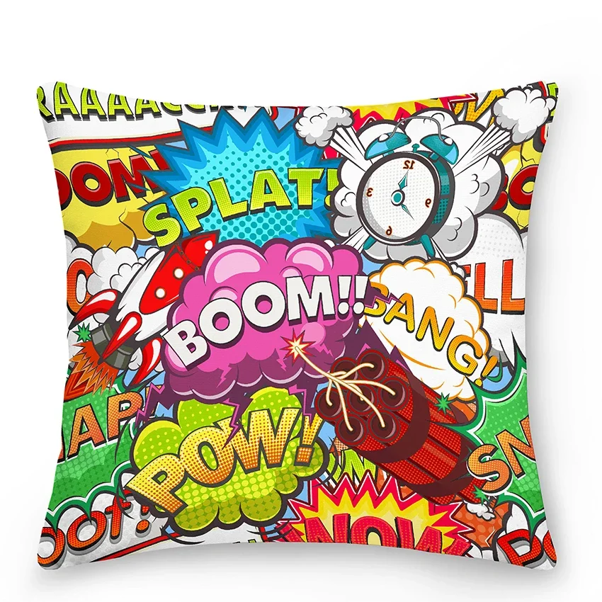 Home Decor Pillowcase Hippie Style Cushion Cover Pop Hip Hop Collection  Decorative