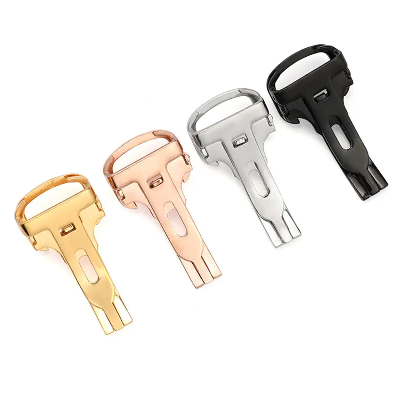 14 16 18 20mm Stainless Steel Folding Buckle for Leather Strap Buckle Women Men\'s Universal Belt Watch Clasp Accessories
