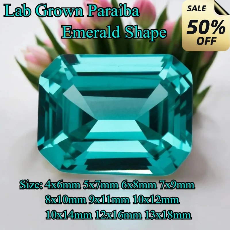 

Высококачественные лабораторные подвески Paraiba изумрудной огранки, драгоценный камень для DIY, расширенные материалы для изготовления ювелирных изделий, сертификат на выбор