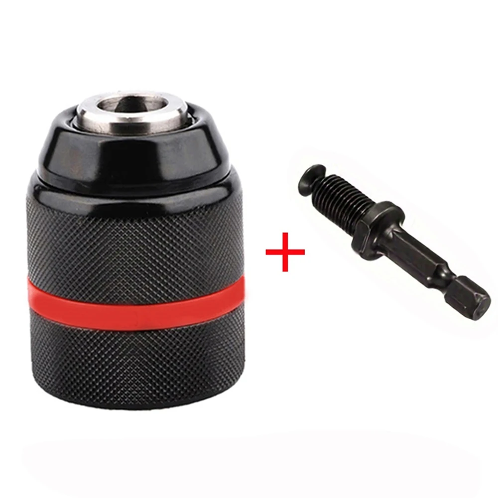 2pcs/set, 0.8~10mm Ratchet Self-locking Drill Chuck&Hex Shank, 3/8-24UNF Thread, 3Jaw Metal Keyless Chuck, For Electric Drill