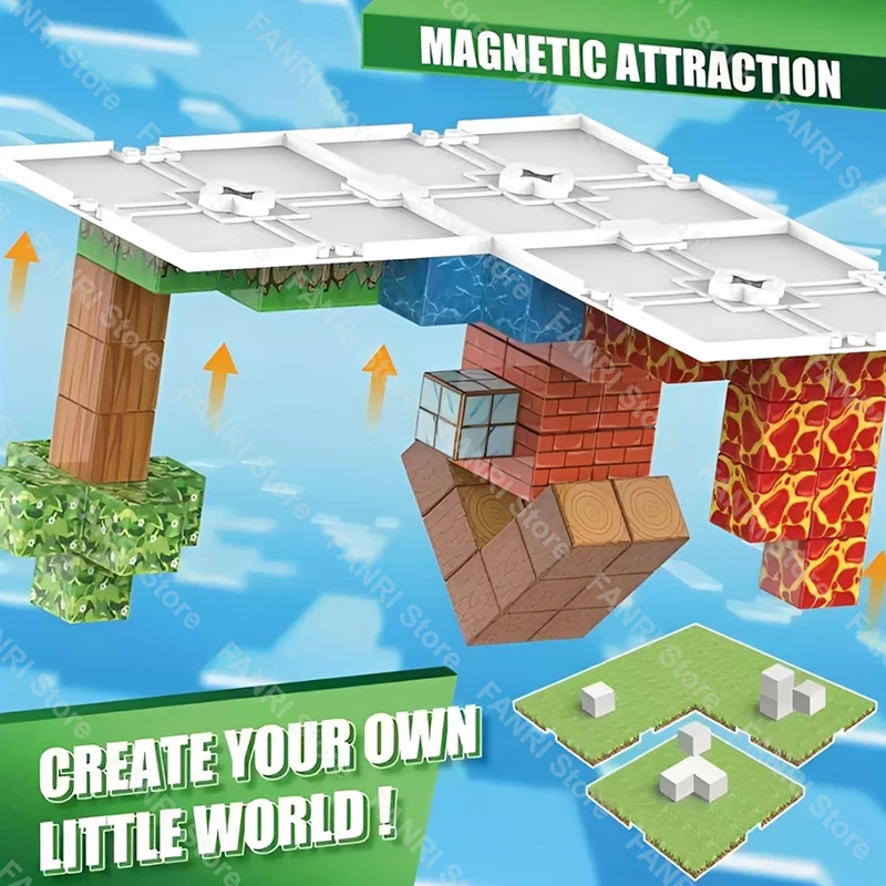 Magnetische bodemplaat Verscheidenheid grondplaten Match Mine World Magnetische bouwstenen Speelgoed voor jongens en meisjes Kinderen cadeau