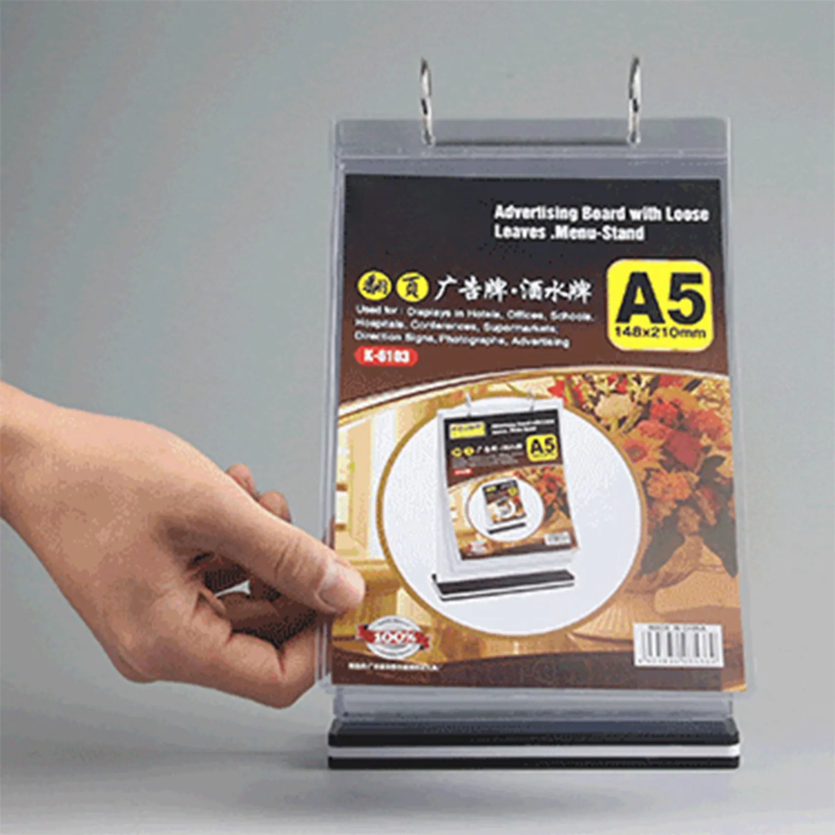 

AT13 2X A4 Multi-Page Flip Display Card Label Display Stand Detachable Label Business Menu Holder