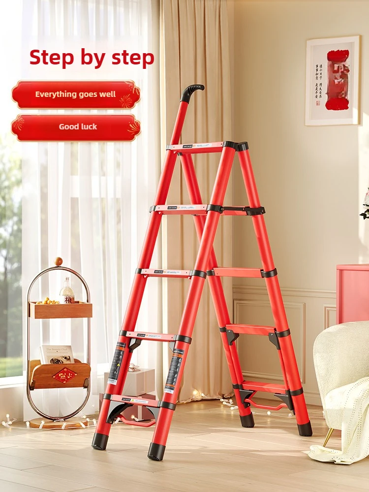 

Ladder household folding telescopic indoor multi-functional staircase aluminum alloy thickened herringbone ladder