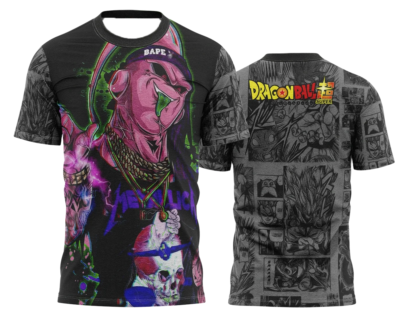 夏新日本アニメ周辺メンズ Tシャツドラゴンボールアニメドレスアップコスウェアメンズ漫画プリントパターン Tシャツ