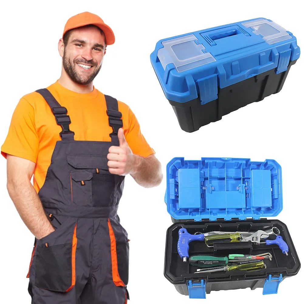 Plastic Tool Box Electrician Work Empty Toolbox Large-capacity Portable Tool Organizer Shockproof Toolbox Organizer Double Layer