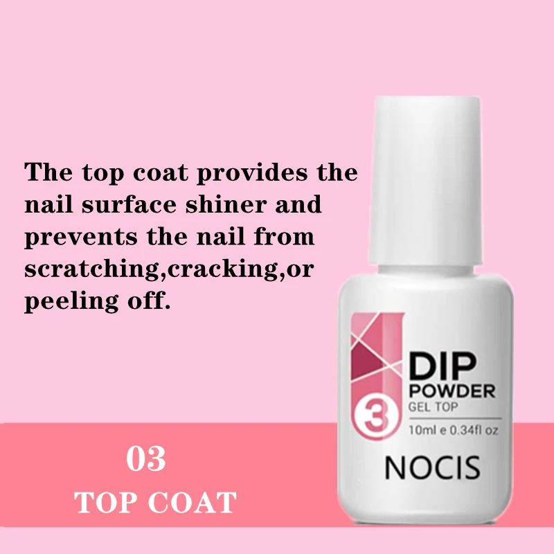 4 قطع سائل بودرة غمس 10 مل - منشط، قاعدة، معطف جل علوي، وحفظ فرشاة لفن الأظافر - لا حاجة إلى علاج - مثالية للأظافر #3