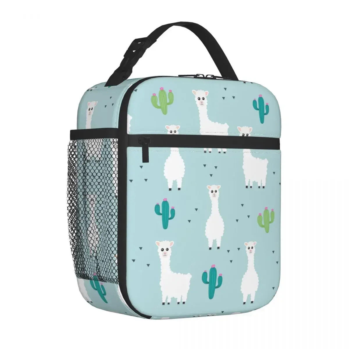 Cute Animals Llama Alpaca Cactus Insulated Lunch Bag Cooler Lunch Container Large Tote Lunch Box Girl Boy College Travel