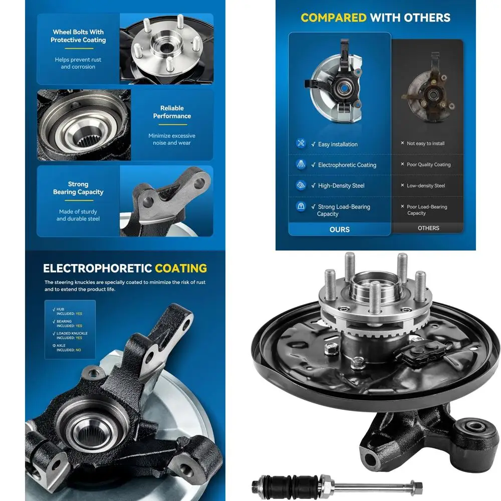 

Steering Knuckle & Wheel Bearing Hub Assembly Rear Right for 2001-2008 Forester, 698418