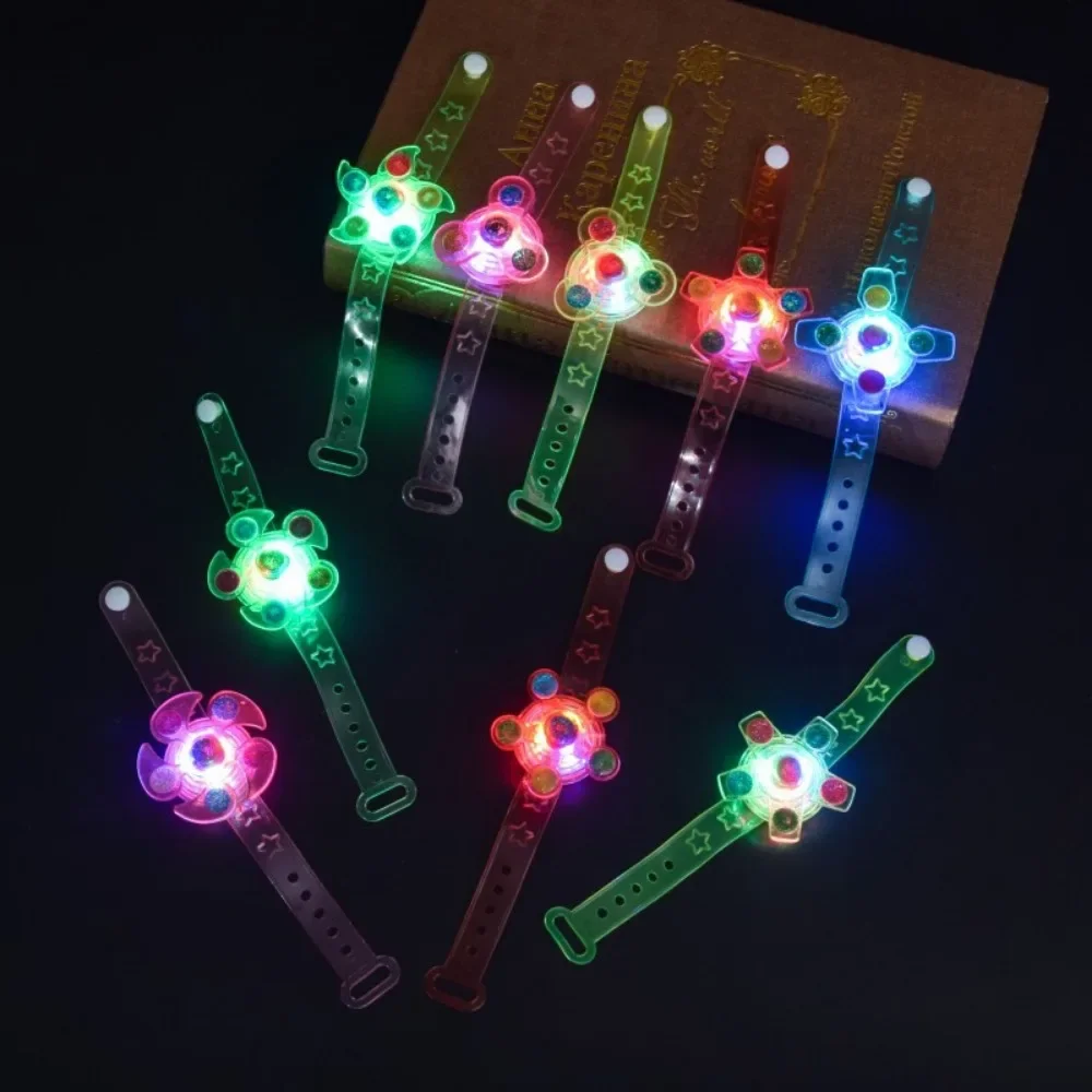 1Pc Lichtgevende Armbanden Led Licht Horloge Ringen Spinner Hand Top Spinners Glow In Dark Figet Spiner Vinger Stress Reliëf Speelgoed
