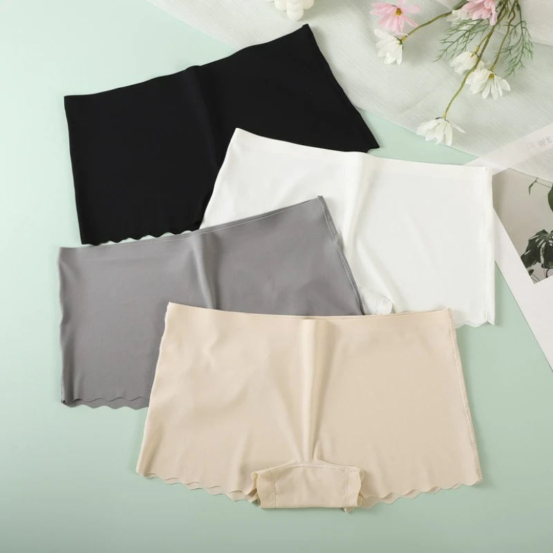 

Summer Seamless Women's Low Waist Boxer Breathable Anti-Exposure Wave Edge Shorts Ladies Safety Panties Comfortable Female Panty