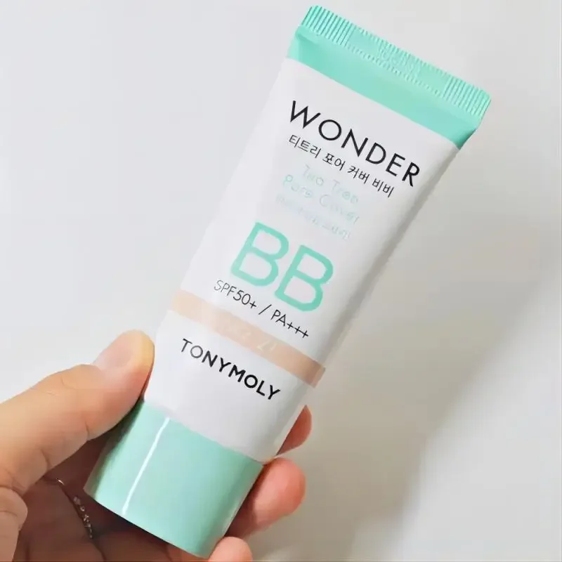 Tonymoly-BB Cream Foundation, maquiagem coreana, SPF50, Wonder Tea Tree, capa de poros, primer, protetor solar, corretivo, cosméticos de beleza rara, 30ml