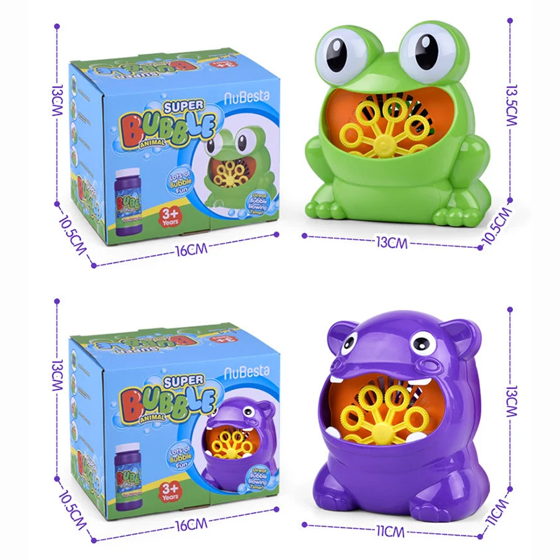 New Bubble Gun Cute Frog Automatic Bubble Machine Soap Water Bubble Blower Music Outdoor Toys for Kids juguetes brinquedos Toy