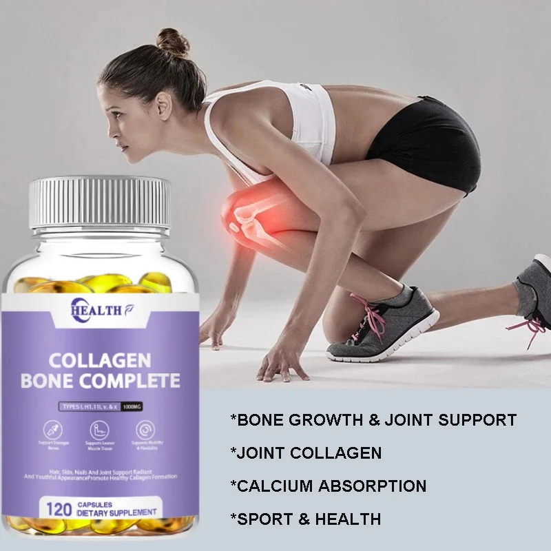 Hydrolyzed Collagen Bone Complete | Advanced Bone Matrix Formula with Plant Calcium & Magnesium & Vitamin D3 For Men and WOMEN